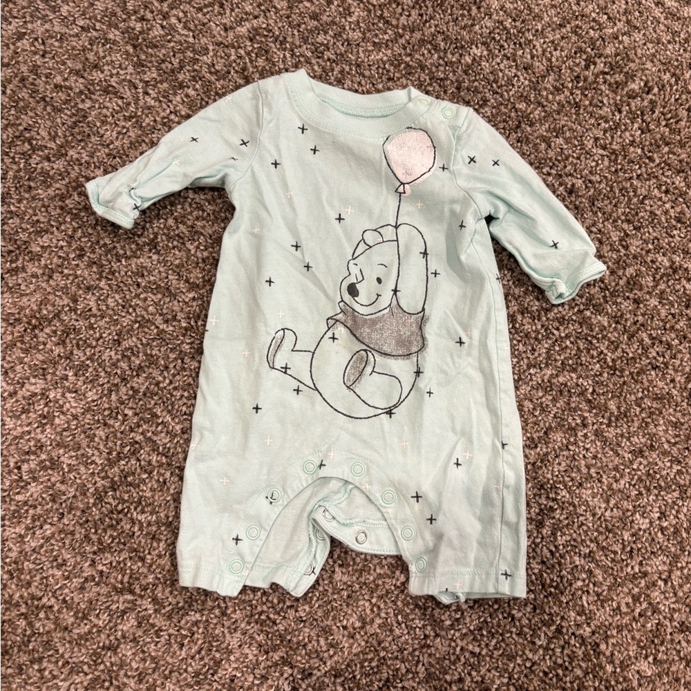Disney Mint Green Baby Basics Romper